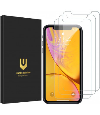 UNBREAKcable 3-Pack Screen Protector for iPhone 11, iPhone XR Screen Protector 6.1", 9H Premium Tempered Glass for iPhone XR/iPhone 11, Free Installation Frame, No Bubble, Anti-Scratch