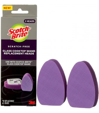 Scotch-Brite Glass Cooktop Wand Replacement Heads, Cleans With Just Water, 2 Refill Heads