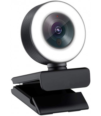 Angetube Streaming 1080P HD Webcam Built in Adjustable Ring Light and Mic. Advanced autofocus AF Web Camera for Google Meet Xbox Gamer Facebook YouTube Streamer