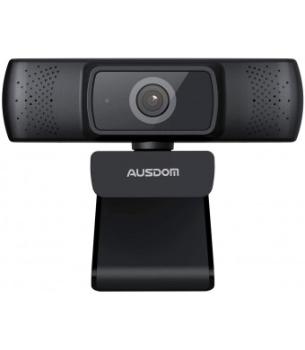 Webcam 1080P Full HD, AUSDOM AF640 Auto Focus Video Camera with Microphone for Skype YouTube Live Streaming, USB Web Cam Plug and Play, Compatible with Mac OS, Android and Windows 10/8/7/XP