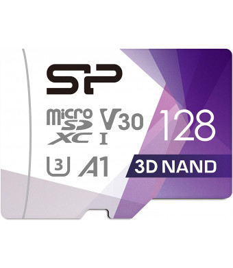 Silicon Power 128GB Micro SDXC UHS-I U3 Gaming Matrix, High Speed Micro SD Card with Adapter