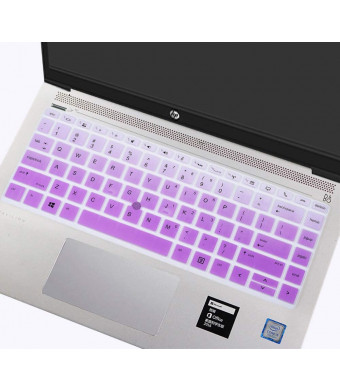 Keyboard Cover Skin for HP Elitebook 840 G5 and 840 G6 14" Notebook, HP Elitebook 745 G5 and 745 G6 14" and HP ZBook 14U G5 Keyboard Accessories Keyboard Protective Skin (with Pointing), Gradual Purple