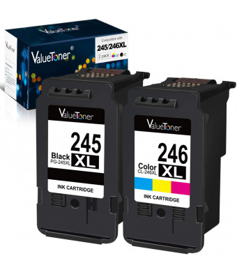 Valuetoner Remanufactured Ink Cartridge Replacement for Canon Pg-245Xl Cl-246Xl PG-243 CL-244 to use with Pixma MX492 MX490 MG2420 MG2520 MG2522 MG2920 MG2922 MG3022 MG3029 (2-Pack)