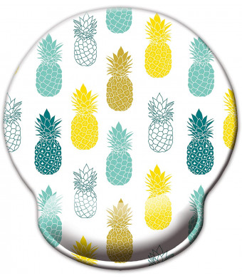 Ergonomic Mouse Pad with Wrist Support,Dooke Cute Wrist Pad with Non-Slip Rubber Base for Computer, Laptop, Home Office Gaming, Working, Easy Typing and Pain Relief Pineapple
