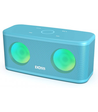 DOSS SoundBox Plus Portable Wireless Bluetooth Speaker with HD Sound and Deep Bass, Wireless Stereo Pairing, Built-in Mic, 20H Playtime, Portable Wireless Speaker for Home, Outdoor,Travel-Tiffany Blue