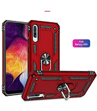 Galaxy A50 Case,SUSAA 360 Degree Rotating Ring Holder Kickstand Phone Case for Samsung Galaxy A50 (2019 Release) Red