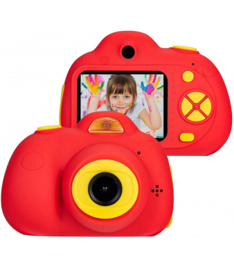 lucky-seller Digital Camera for Kids 8MP Dual Cameras 1080p HD Video Cameras with 2.0 inch LCD Screen Support 32GB for 3-7 Year Old Boys Girls (Red)