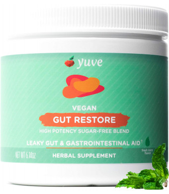 Yuve Gut Health Restore for Leaky Gut Repair Supplement - Vegan and Non-GMO - Bloating, Heartburn, Constipation, Gas, SIBO Relief - with L-Glutamine, Licorice, Aloe - Pharmaceutical Grade  - 30 Servings