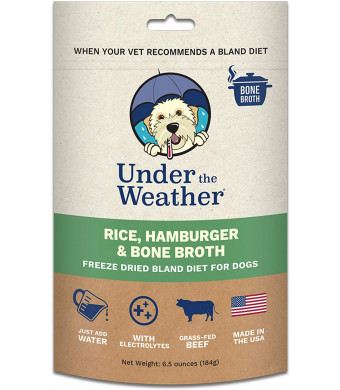 Under the Weather Pets All Natural Freeze Dried Dog Food with Bone Broth for Sick Dogs and Dogs with Sensitive Stomachs; No Artificial Flavors, Gluten-Free, Electrolytes and 100% Human Grade  Meat