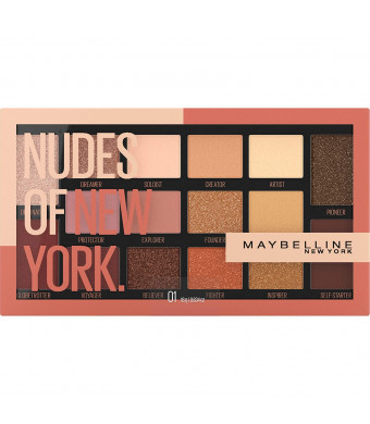 Maybelline Eyestudio Nudes Of New York 16 Pan Eyeshadow Palette Custom Designed Shadow for a wide Range Of Diverse Skin Tones, 0.634 Oz