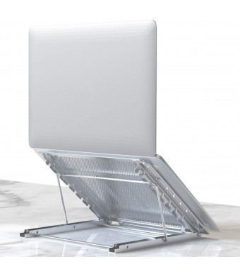Laptop Stand, Tablet Laptop Holder Stand Foldable Ventilated Adjustable Laptop Computer Holder Desk Stand Universal Lightweight Ergonomic Tray Cooling (Silver)