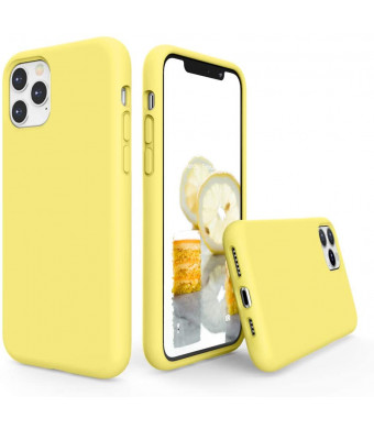 SURPHY Silicone Case Compatible with iPhone 11 Pro Max Case 6.5 inch, Liquid Silicone Full Body Thickening Design Phone Case (with Microfiber Lining) for iPhone 11 Pro Max 6.5 2019, Yellow