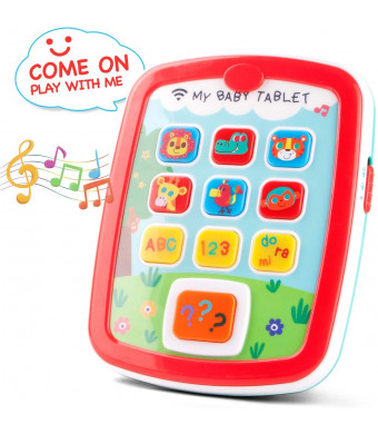 kidpal Learning Tablet Toys for 1 2 Years Old Toddler Baby Toys with Music and Light for 6-24 Months Baby My First Learning Tablet Educational Animals, Number and Color Cognative Learning