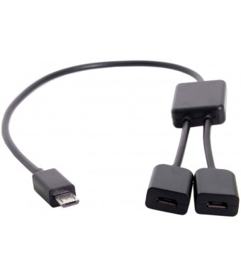 Micro USB to Dual Ports Micro USB Female Hub Cable for Laptop PC and Mouse and Flash Disk