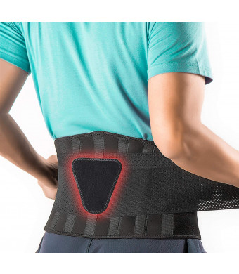 FEATOL Back Brace Support Belt-Lumbar Support Back Brace for Lifting,Back Pain, Sciatica, Scoliosis, Herniated Disc Adjustable Support Straps-Lower Back Brace with Removable Lumbar Pad for Men and Women