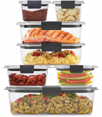 Rubbermaid Brilliance Storage 14-Piece Plastic Lids | BPA Free, Leak Proof Food Container, Clear