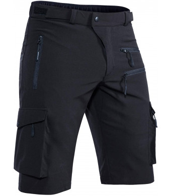Hiauspor Men's Mountain Bike Shorts Stretch MTB Shorts Quick Dry with Zipper Pockets