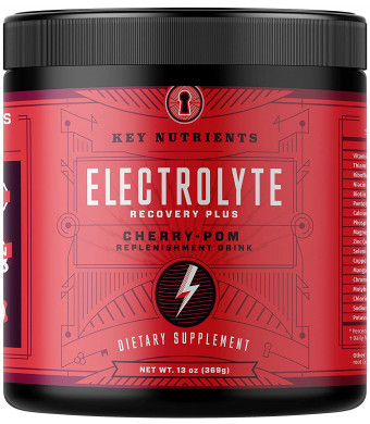 Electrolyte Powder, Cherry-Pom Hydration Supplement: 90 Servings, Carb, Calorie and Sugar Free, Delicious Keto Replenishment Drink Mix. 6 Key Electrolytes - Magnesium, Potassium, Calcium and More.