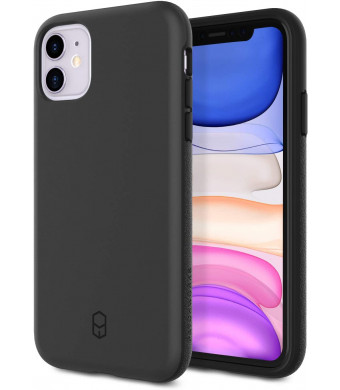 PATCHWORKS iPhone 11 Case [Level ITG Series] Thin Hybrid Shockproof Dual Layer TPU + PC Case [Military Grade  Drop Test Certified] [Wireless Charging Compatible], Black