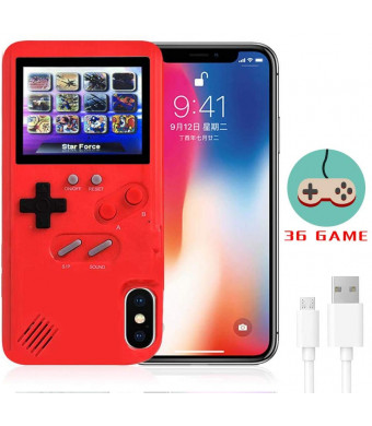 LucBuy Gameboy Case for iPhone, Retro Protective Cover Self-Powered Case with 36 Small Game,Full Color Display,Shockproof Video Game Case for iPhoneX/Xs/MAX/Xr/6/7/8Plus/11 (Red, iPhone 11)