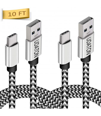 10FT USB Type C Cable Phone Tablet Fast Charging Cord Android Long Charger Compatible Samsung Galaxy A50/A20/S20/S10/S10e/S9/S8 Note 20/10/9,Tab A 10.1,Kindle Fire HD 10(9th Generation),Moto Z G7