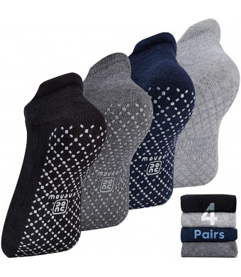 Unisex Non Slip Grip Socks with Cushion for Yoga, Pilates, Barre, Home and Hospital