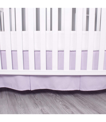 Belsden Crib Skirt with Durable Woven Platform for Boy and Girl, Pleated Design, Split Corners Crib Dust Ruffle for Easy Fitting on Standard Crib Bed, 14 inches (36cm) Length Drop, Light Purple Color