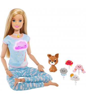 Barbie Breathe with Me Meditation Doll, Blonde, with Lights and Guided Meditation, Multi (GMJ72)