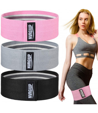 NVRGIUP Exercise Resistance Bands for Legs and Butt, Upgrade Thicken Anti-Slip and Roll Home Gym Workout Booty Bands, Wide Fabric Loop Thigh Glute Bands Set for Women with Ebook and Video