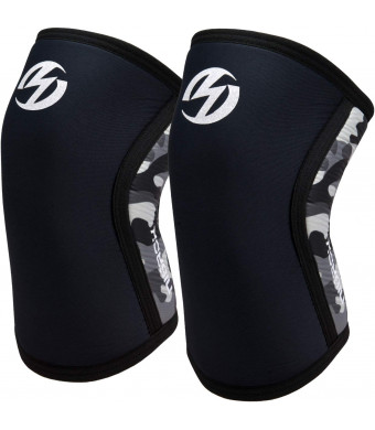 Knee Sleeves (1 Pair), 7mm Neoprene Compression Knee Braces, Great Support for Cross Training, Weightlifting, Powerlifting, Squats, Basketball and More
