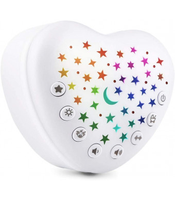 Baby Sleep Soothers,White Noise Sound Machine for Sleeping,Portable Rechargeable Soother with Colorful Night Light,15 Soundsandlullabies and Cry Sensor,Shape for Infant,Baby,Kid