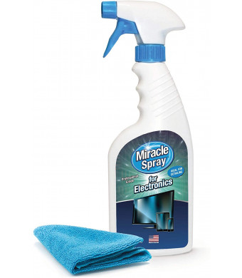 MiracleSpray for Electronics Cleaning - Designed for TV, Phones, Monitors and More - Includes Microfiber Towel - (16 Ounce Kit)