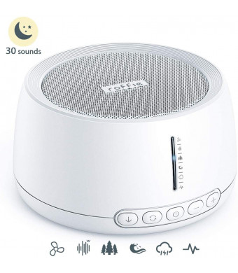White Noise Machine, Roffie Baby Sleep Sound Machine, 30 Non-Looping Relaxed Sounds, 35 Level of Volume/40~75db, TimerandMemory, Power by USB, Portable Sleep Therapy for Adult, for Nursery/Office/Travel