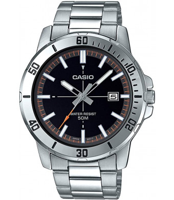 Casio MTP-VD01D-1E2V Men's Enticer Stainless Steel Black Dial Casual Analog Sporty Watch