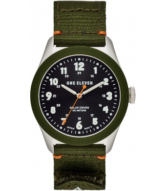 One Eleven (111) Field Watch No. 1 Sustainably Crafted Steel and Recycled Nylon Casual Solar Watch