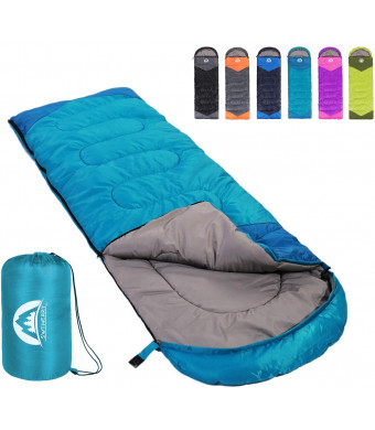 SWTMERRY Sleeping Bag 3 Seasons (Summer, Spring, Fall) Warm and Cool Weather - Lightweight,Waterproof Indoor and Outdoor Use for Kids, Teens and Adults for Hiking and Camping