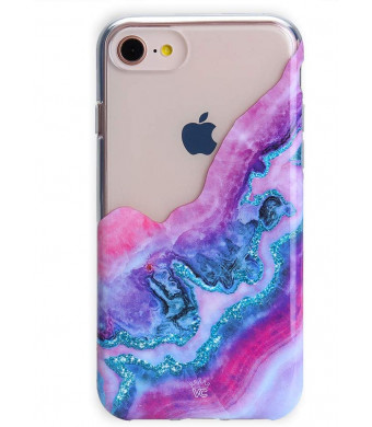 Velvet Caviar Compatible with iPhone SE 2020 Case, iPhone 8 Case, iPhone 7 Case Geode Marble Design for Women and Girls - Cute Clear Protective Phone Cover (Purple Agate Glitter)