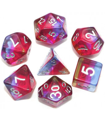 DND Dice Set Rainbow Polyhedral Dice Fit Dungeons and Dragons DandD RPG Role Playing Game,MTG,Pathfinder,Table Game,Board Games 7 Dice Set (Transparent Rainbow)