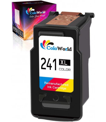 ColoWorld Remanufactured CL-241XL Color Ink Cartridge 1 Pack Replacement for Canon 240XL 241XL Used in Canon PIXMA MG3620 TS5120 MG3520 MX472 MX452 MG3220 MG2120 MX432 MX532 MX512 Printer(1 Tri-Color)