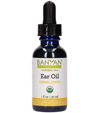 Banyan Botanicals Ear Oil  Organic Herbal Drops with Ashwagandha, Bilva and Garlic  Soothing and Comforting for The Ears  1 oz  Non GMO Sustainably Sourced No Sting