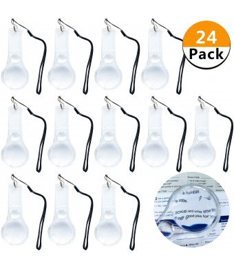 24 Pack Hand Lens 10X Plastic Magnifier Mini Hand-held Magnifying Glasses for Kids, Classroom, Reading, Outdoors, Science Observation