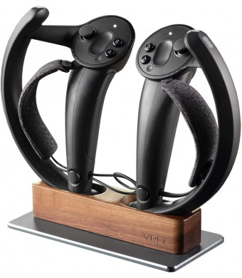 VRGE - Index Controller Dock - Premium Wood Top Storage and Charge Station for Valve Index VR Controllers