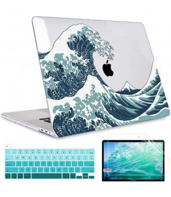 MacBook Pro 16 inch 2019 Release Model A2141, May Chen Crystal Clear Hard Shell Case Cover for MacBook Pro 16 inch Fit Touch ID and Touch Bar and Retina Display - Great Wave