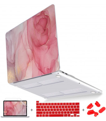 Mektron Creative Flower Clear Plastic Hard Shell Case for New MacBook Pro 16 inch 2019 Release A2141 with Touch bar and Touch ID, 16-inch Laptop Cover w/Keyboard Skin and Screen Protector and Dust Plug