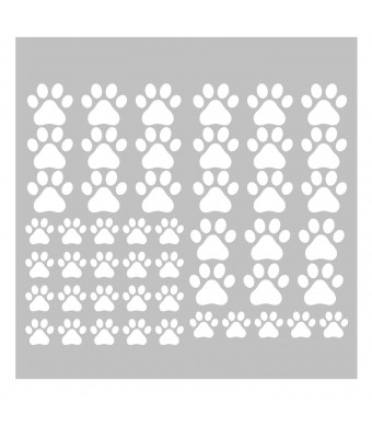 49 Pieces/Set Dog Paws Wall Decals Vinyl Pawprints Sticker Animal Footprint Wall Art Decoration for Kids Boy Girl Baby Nursery Bedroom Living Room Animal Tracks Decor YMX21 (White)