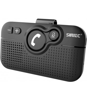 SUNITEC Hands Free Bluetooth for Cell Phone Car Kit - Wireless Bluetooth 5.0 Car Speaker AUTO Power ON Support Siri Google Assistant Voice Guidance Receiver for Car Handsfree Speakerphone - BC980