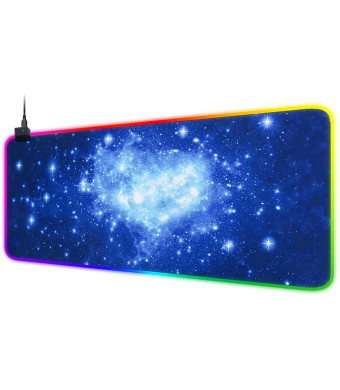 RGB Gaming Mouse Pad, SubClap LED Soft Extended Large Mouse Mat 14 Lighting Modes Anti-Slip Rubber Base for Computer Keyboard, Laptop, PC and Mouse