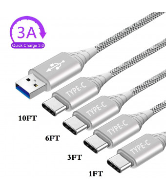 USB C Charger Cable 1FT 3FT 6FT 10FT Cord for Samsung S20 Plus Ultra 5G,Note 20 10 10+,A21 A01 A30 A40 A70 A90 Galaxy A31 A81 A91 2020,LG Q70 G8X G8 V60 G7 V40 Thinq,3A Fast Charge Charging Power Wire