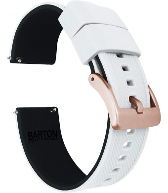 Barton Elite Silicone Watch Bands - Gold Buckle Quick Release - Choose Color - 18mm, 19mm, 20mm, 21mm, 22mm, 23mm and 24mm Watch Straps
