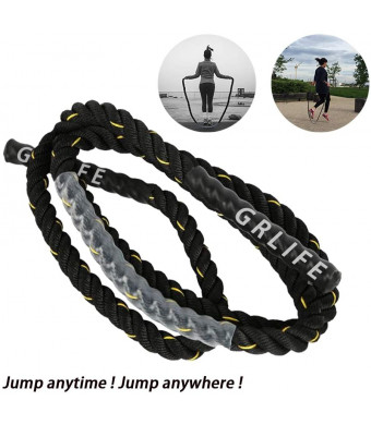 GRLIFE Battle ropes with Durable Protective sleeve  9.8 Ft Length Heavy Jump rope for men women Home Gyms Weighted jump rope Power training / Cardio workout / Fitness exercise